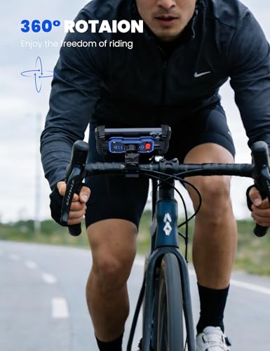 Grefay Bike Phone Holder Mount Motorcycle Phone Holder Handlebar Clamp for Road Bike MTB Scooter with 360 Rotate for iPhone 17/16/15/14/13/12/11 Series Galaxy S9 S10 4.7-7.2 Inch Smartphone