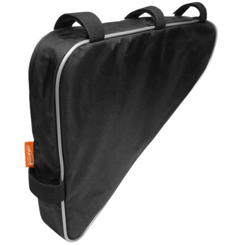 Ibera Bike Frame Bag - Slim Pouch Zipper Compartment & Velcro Mount - Water-Resistant, Fits Most Bikes - Holding Tools Snacks