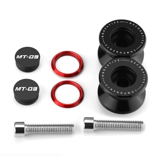 M6 Motorcycle Swingarm Spools Slider Compatible With YAMAHA MT03 2018 2019 2020 2021 2022 2023 2024 2025 | Swing Arm Stand Bobbins Screws MT-03 MT 03 Accessories (red) - color: red