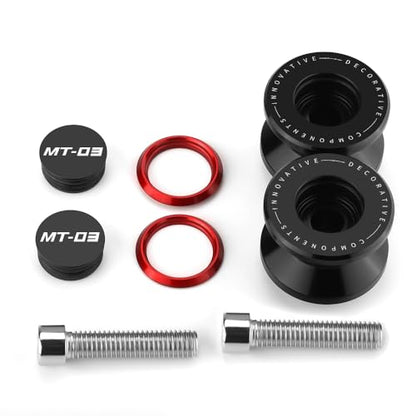 M6 Motorcycle Swingarm Spools Slider Compatible With YAMAHA MT03 2018 2019 2020 2021 2022 2023 2024 2025 | Swing Arm Stand Bobbins Screws MT-03 MT 03 Accessories (red) - color: red