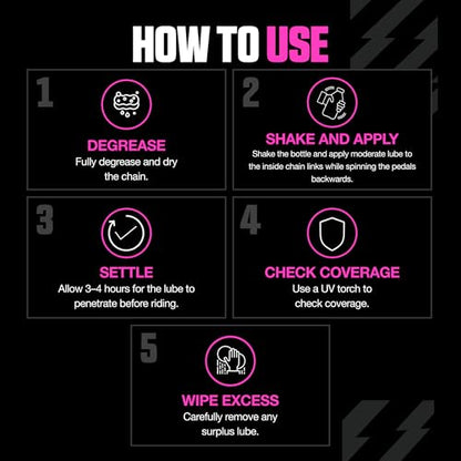 Muc-Off C3 Ceramic Dry Chain Lube, 120 Milliliters - Premium Bike Chain Lubricant with UV Tracer Dye - Formulated for Dry and Dusty Weather Conditions - size: 120ml