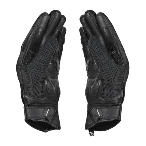ViaTerra Holeshot Pro - Semi Gauntlet Hybrid Riding Gloves |Goatskin Leather |Touchscreen, Knox SPS 303 Palm Protection with Handy Clip Motorcycle Gloves - size: XX-Large