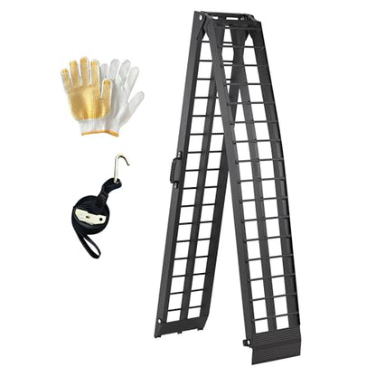 10ft Motorcycle Ramp - 600lb Capacity - Portable Loading Ramp for Motorcycles, Dirt Bikes, Bicycles - 120"x11.6" Black Ramp - size: W:11.6"