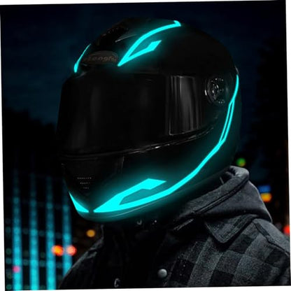 Motorcycle Helmet Light, 3 Cool Lighting Modes Helmet Light, Lightweight Battery Powered Safety Alert LED Strip for Full Helmets, Half Helmets