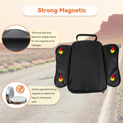 Dracarys Motorcycle Tank Bag Oxford Saddle Black Motorbike Bag - Strong Magnetic Bag for Honda Yamaha Suzuki Kawasaki Harley - size: 10Liter