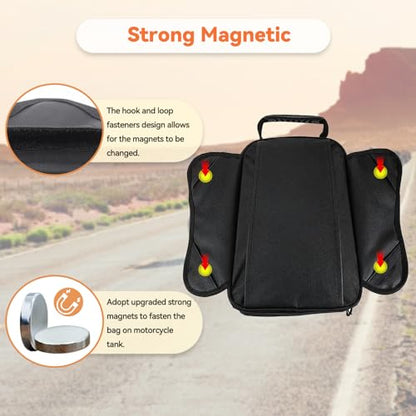 Dracarys Motorcycle Tank Bag Oxford Saddle Black Motorbike Bag - Strong Magnetic Bag for Honda Yamaha Suzuki Kawasaki Harley - size: 10Liter