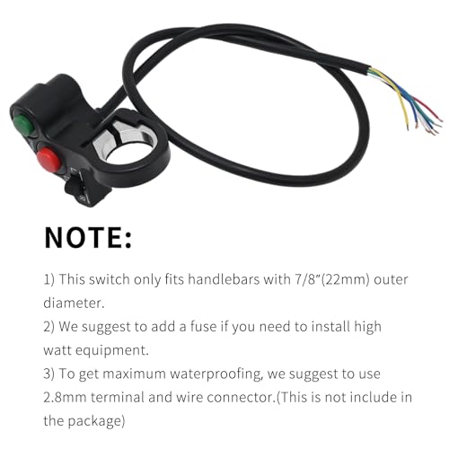 Universal 7/8'' 22mm Motorcycle Handlebar Switch with Turn Signal Headlight Horn Function Compatible for Pit Dirt Bike Scooter ATV