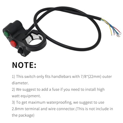 Universal 7/8'' 22mm Motorcycle Handlebar Switch with Turn Signal Headlight Horn Function Compatible for Pit Dirt Bike Scooter ATV