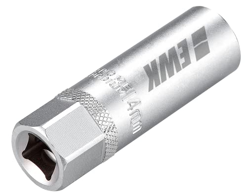 EWK 14mm 12 Point Thin Wall Magnetic Spark Plug Socket, 3/8" Drive Deep Well Tool for BMW N54 N55 B58, Mini Cooper R55–R60, Nissan & Infiniti 14mm Bi-Hex Spark Plugs