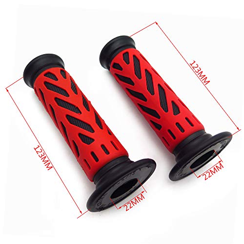 ATV WATERCRAFT Web Gel Style H Grips RED Compatible with ATV QUAD BOMBARDIER JET SKI ATV RECON RINCON Brute Force Prairie ATV BRUIN GRIZZLY KODIAK(7/8" BOTH SIDE) - color: A
