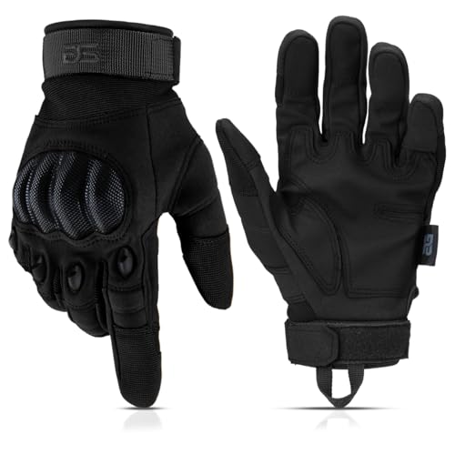 Glove Station Gloves for Men – Touchscreen Utility Gear with Hard Knuckle Protection Used in Motorcycle, Airsoft, & Outdoor Work Black - Hard Knuckle Medium - color: Black - Hard Knuckle, size: Medium