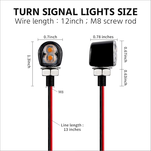 mini led turn signals motorcycle blinkers dirt bike Rear front turn signals universal bullet signal lights suitable for honda harley suziki motorcycles (TURN02) - color: 2 led chips