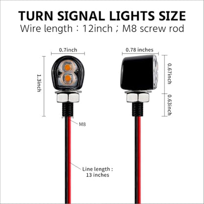 mini led turn signals motorcycle blinkers dirt bike Rear front turn signals universal bullet signal lights suitable for honda harley suziki motorcycles (TURN02) - color: 2 led chips