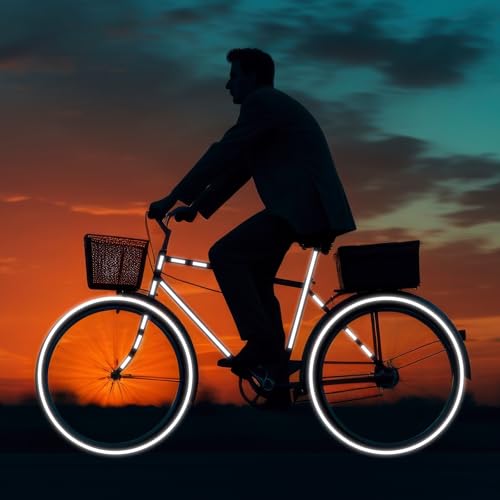 Neon Reflective Tape 0.4In x 26 Feet, Safety Warning Tape High Viscosity Durable Lasting Outdoor Waterproof Neon Reflector Strips for Bicycles Helmets Trailers(White) - color: White