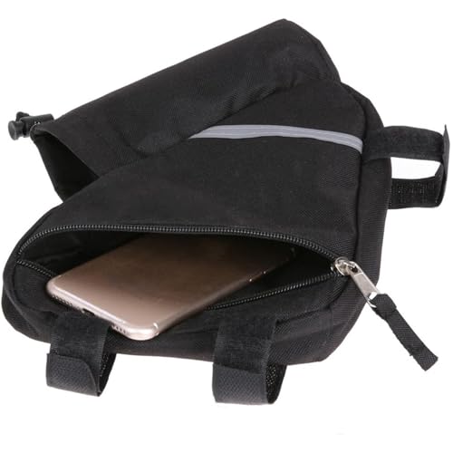 Bike Frame Bag,Bike Bag and Water Bottle Holder, Bicycle Triangle Bag for MTB Road Bike,Cycling Bike Accessories - color: Black