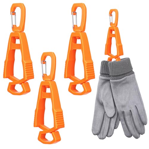 Mabor Glove Clips for Work Glove Holders for Duty Belt, Safety Belt Clip for Construction Worker Gloves Grabber Clip - color: Orange