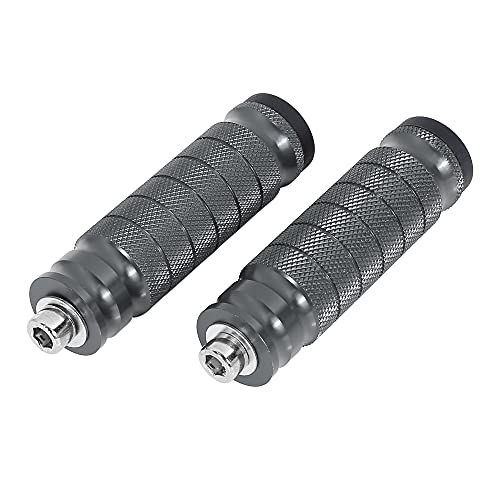 F FIERCE CYCLE 1 Pair 6mm Aluminum Aolly Motorcycle Rearsets Rear Set Footrest Footpeg Foot Rest Peg Motorbike Cycling Titanium Tone - color: Gray