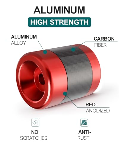 MoKitDora Motorcycle Frame Sliders Aluminum Alloy 3/8"-16 Thread for Harley 1.25" Saddlebag Guard Highway & Flat-out Crash Bar, Red - color: Red