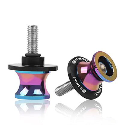 BAIONE 2PCS Motorcycle Swingarm Spools Sliders Universal for All M8-1.5 x 8mm Swing Arm Compatible with BMW Honda Suzuki Kawasaki CNC Aluminium Swing Arm Spools Screw (Colorful Purple)