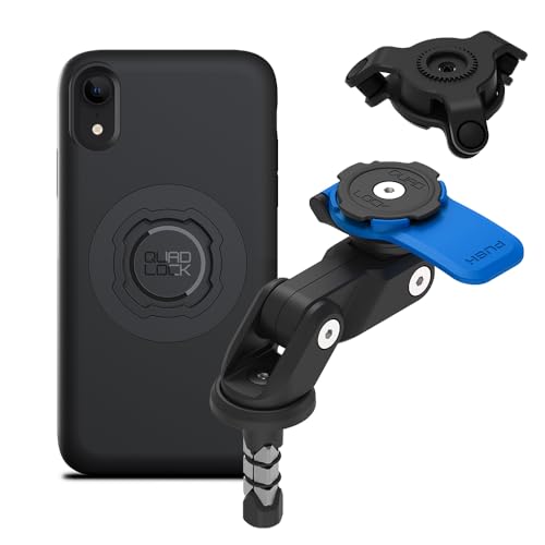 Quad Lock Fork Stem Motorcycle Phone Mount (V2) with MAG Phone Case and Vibration Dampener for iPhone XR - size: iPhone XR