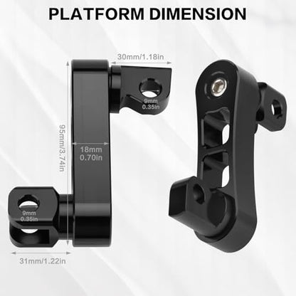 Highway Footpegs Adjustable Passenger Foot Pegs 2 1/4" Extension Brackets FootPeg Conpatible for Harley Dyna Sportster Softail Touring with Support Foot Pegs (Black) - color: Black