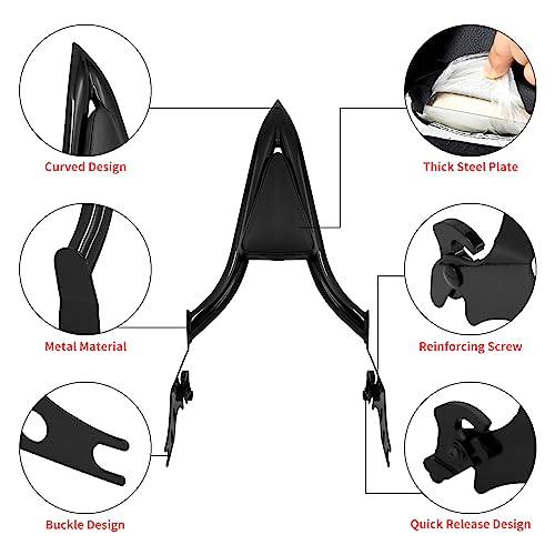 Motorcycle Sissy Bar Detachable Rear Passenger Backrest Pad Fit for Harley Softail Breakout 2013-2023 Fat Boy FLFBS 2018-2023 Black