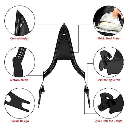 Motorcycle Sissy Bar Detachable Rear Passenger Backrest Pad Fit for Harley Softail Breakout 2013-2023 Fat Boy FLFBS 2018-2023 Black