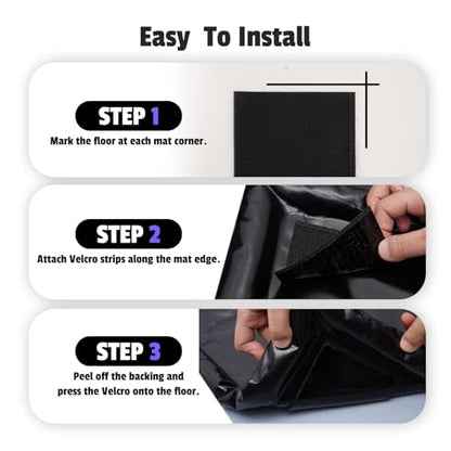 Heavy Duty Garage Floor Mat & Waterproof Drip Pan - 7'9"x18' PVC Floor Protection for Melting Snow, Oil, Mud, DIY Projects | Reinforced Edges, Lightweight, Easy Clean for Car, Truck, SUV - size: 7'9"x18'