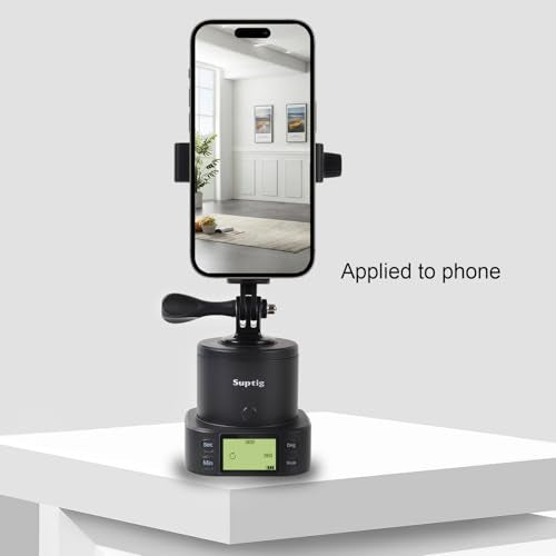 Suptig 360 Degree Tripod Adapter Mount Compatbile for Gopro, Phone Take Photo Or Video, Handle Fan and Product Display Rotation.