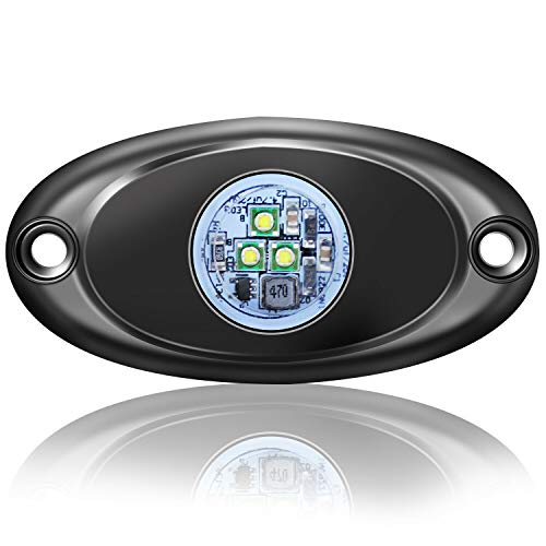 6 Pods LED Rock Lights for Jeep ATV UTV SUV Off Road Wheeler Truck Boat Underbody Glow Trail Rig Lighting Lamp Underglow LED Neon Lights Bright Reverse Waterproof 12V-24V - White - color: White, size: 6Pack LED Rock Light