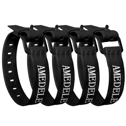 4 Pack Lashing Straps with Buckles,Adjustable Utility Tension Straps,Simple Tie-Downs Straps for Securing Bike Moto Luggage,Garden Hoses,Skis,Wires and Cables,Black,22" - color: Black, size: 22" Length / 4 Pack