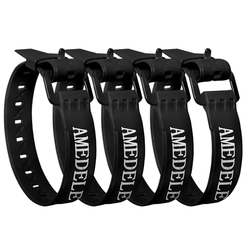 4 Pack Lashing Straps with Buckles,Adjustable Utility Tension Straps,Simple Tie-Downs Straps for Securing Bike Moto Luggage,Garden Hoses,Skis,Wires and Cables,Black,22" - color: Black, size: 22" Length / 4 Pack