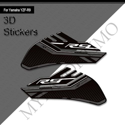 Motorcycle Tank Pad Compatible with Yamaha YZF R9 YZFR9 2025 2026 Motorcycle Fuel Tank Protector Gas Tank Decals YZF R9 Tank Pad Fuel Tank Kit Knee Stickers Decals Protection (A-8) - color: A-8