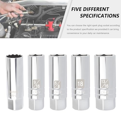 18mm Magnetic Spark Plug Socket,6-Point 3/8" Drive Thin Wall Spark Plug Socket,Universal Sparks Plugs Removal Tool Car Accessories for Most Cars Trucks SUVs - color: 18 mm