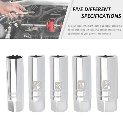 18mm Magnetic Spark Plug Socket,6-Point 3/8" Drive Thin Wall Spark Plug Socket,Universal Sparks Plugs Removal Tool Car Accessories for Most Cars Trucks SUVs - color: 18 mm