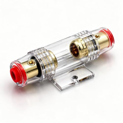 MGI SpeedWare AGU Glass Fuse Holder – Inline 12V Automotive Car Audio Fuse Block for Amplifiers, Car, Truck, Marine (No Fuse) - size: No Fuse