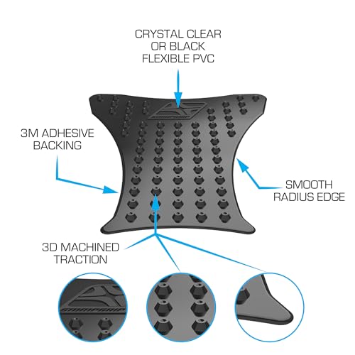 STOMPGRIP | Motorcycle Center Tank Pad Protector | Universal Fit | Old School | Volcano Black - color: Black