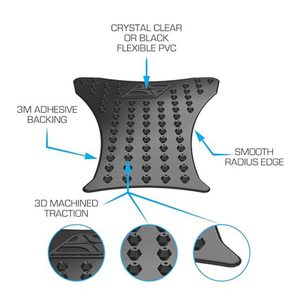 STOMPGRIP | Motorcycle Center Tank Pad Protector | Universal Fit | Old School | Volcano Black - color: Black