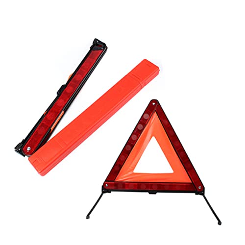 Roadside Emergency Warning Triangle Reflective Safety Sign for Vehicles Compact Design for Easy Storage Material with Weighted Base for Stability