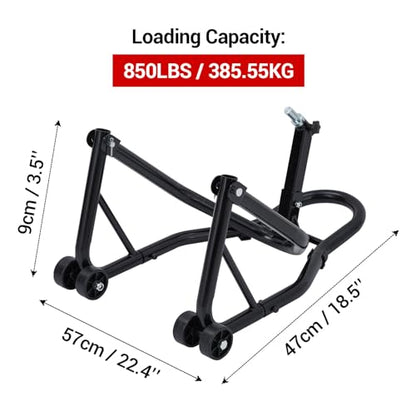 GarveeTech Motorcycle Rear Wheel Stand - Lift Jack With U + L Fork Swingarm Spool, 850 LBS Capacity, Compatible With Multiple Brands of Motorcycle Style