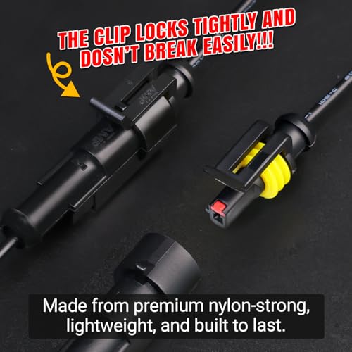 TMH 1 Pin Connector 22 AWG - 1 Wire 13cm. Waterproof Connectors Automotive Electrical Connectors Male and Female 1 Way with Heat Shrink Tubing for Car Truck Boat (10 Sets) - size: 1 Pin - 10 Sets