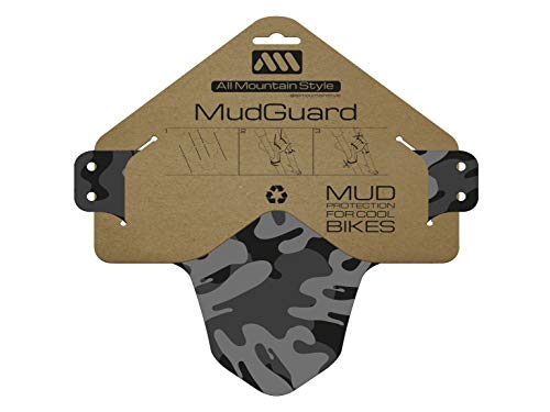 MTB Front Wheel Mud Guard - Lightweight & Durable Protection - Universal Fit - Protect Against Mud, Water Spray and More - color: Camo/Black