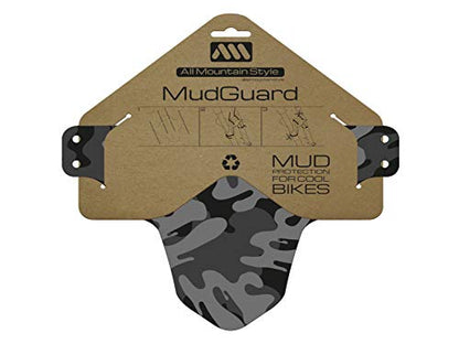 MTB Front Wheel Mud Guard - Lightweight & Durable Protection - Universal Fit - Protect Against Mud, Water Spray and More - color: Camo/Black
