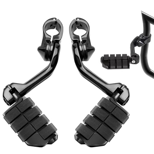 1.25" Highway Pegs 304 Stainless Steel Adjustable for Harley Davidson Touring Road King Road Glide Street Glide Electra Glide Sportster Softail 1 1/4" Engine Guard Foot Pegs, Black - color: Long, size: B03-black
