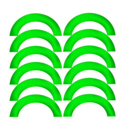 Customizable Reflective Helmet Strips - Reflective Tape for Hardhats Safety - Waterproof High Visibility Stickers 12pc - color: Green Arc
