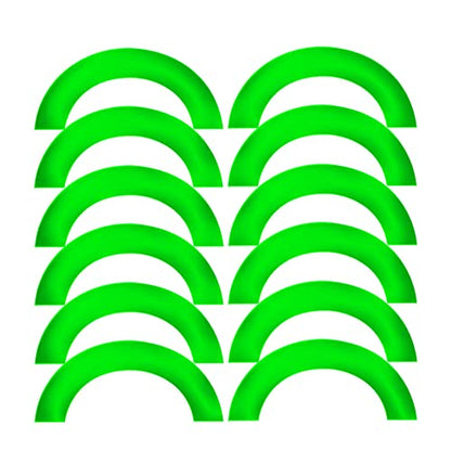 Customizable Reflective Helmet Strips - Reflective Tape for Hardhats Safety - Waterproof High Visibility Stickers 12pc - color: Green Arc