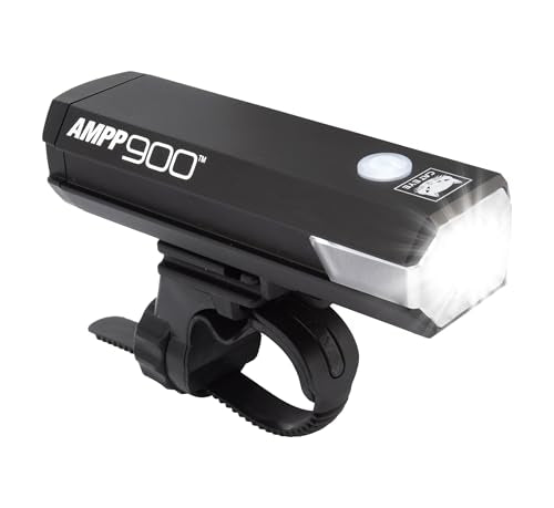 CATEYE AMPP USB Rechargeable Bike Light – High Visibility Super Bright OptiCube™ Headlight for Commuters, Road Cyclists & Mountain Bikers, Day & Night Riding Modes, IPX4 Waterproof, Tough & Durable - style: Ampp900