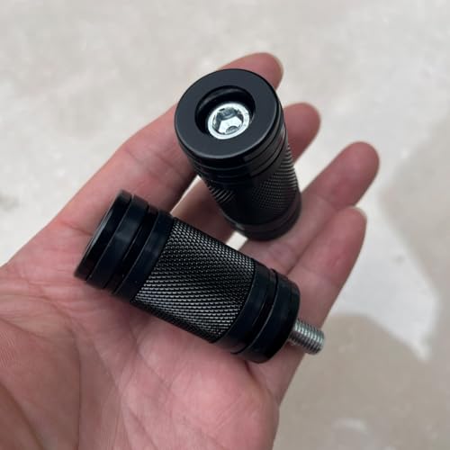 ONETEN Motorcycle CNC Edge Cut Anti-Skid Gear Knurled Shifter Peg Retro Refit Shift Lever Pegs Pedal Fit for Harley Sportster Touring Dyna Softail - color: Black+Silver