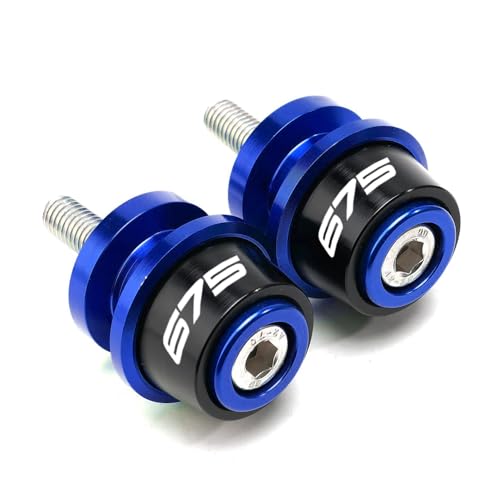 MOWOK Fit For 675SS 675SR 675NK 675 SR-R 675 SR/NK/SS/SR-R 10MM Motorcycle Accessories Rear Stand Screws M10 Swing Arm Swingarm Spools slider (Blue) - color: Blue