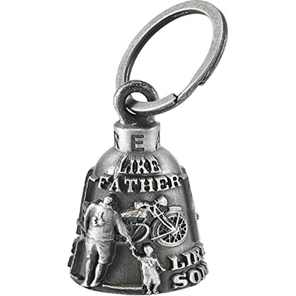 Dream Apparel Motorcycle Bell Guardian Angel Drive Away Gremlin, Biker Bell for Men Women Rider Riding, Good Luck Gift - color: Like Father Like Son
